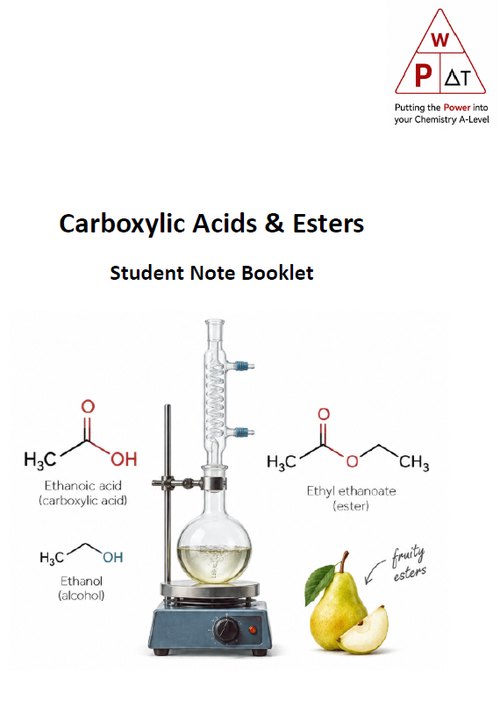 Carboxylic Acids and Esters Student Notebook cover